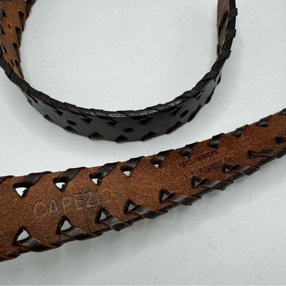 Capezio Brown Leather braided Belt Size M/L Medium Large - Picture 6 of 8